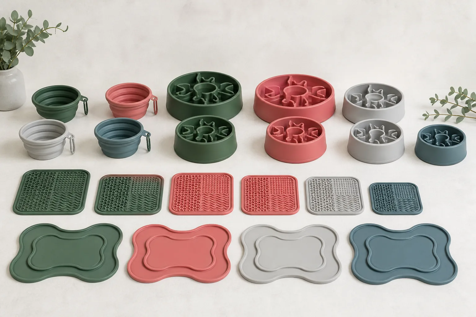 Development concept for a coordinated silicone pet feeding system
