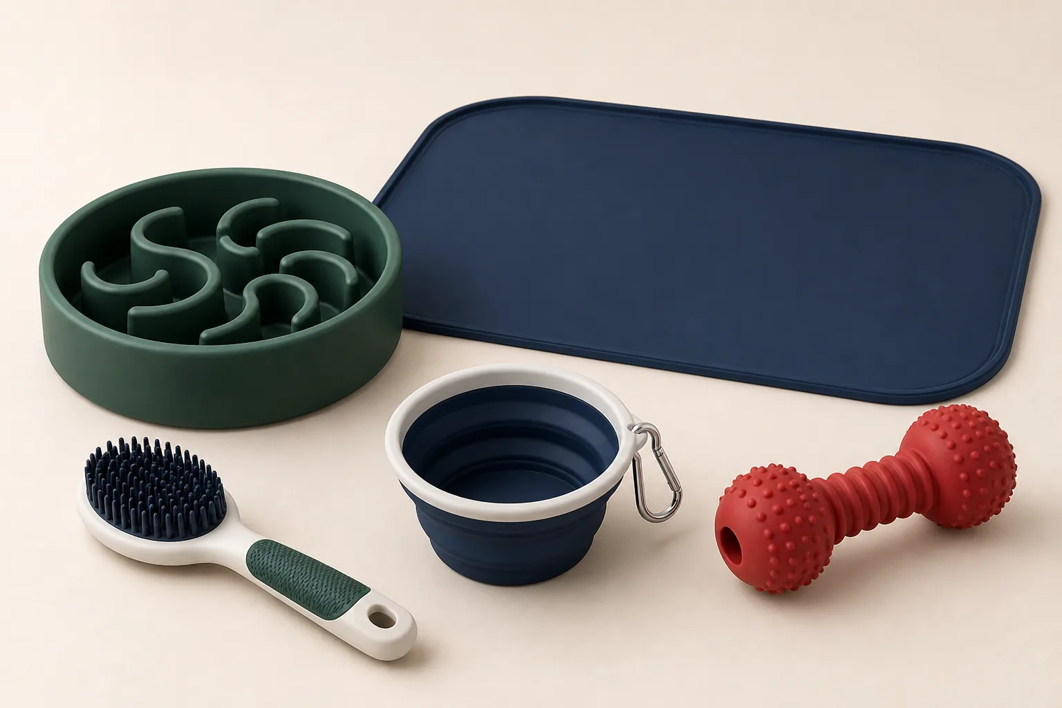 Silicone pet feeding, grooming and enrichment product development concept