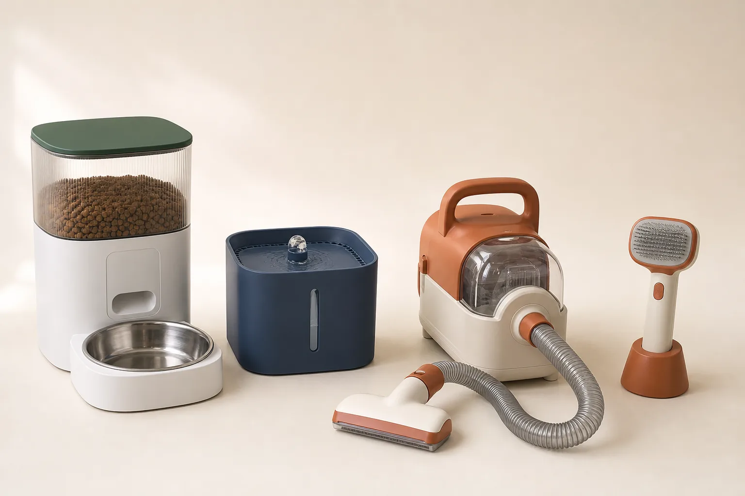 Coordinated pet cleaning and smart care product development concept
